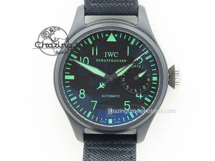 MIROTIME 0125 HighQuality Mark XVIII LAUREUS IW324703 Black Ceramic MKF Best Edition On Black Nylon Strap A 7218